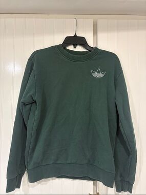 adidas Dark Green Trefoil Pullover Sweatshirt